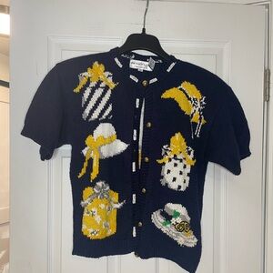 Eagles Eye Vintage Short Sleeve Cardigan Sweater Hats/Hat boxes
Navy - Medium